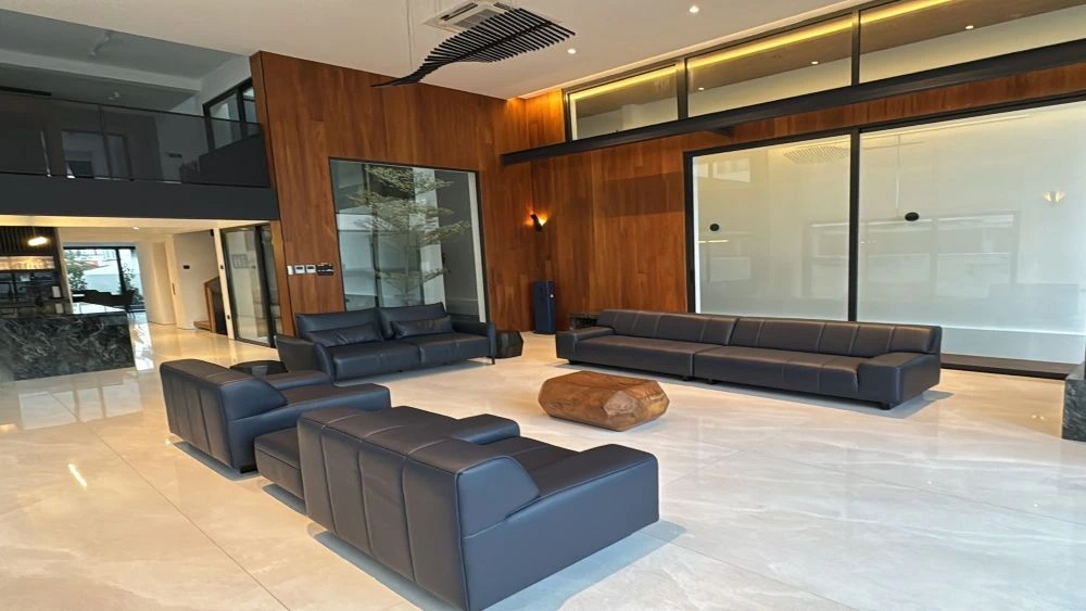 A picture of a sofa purchased by Philip Fernandez from Colzani