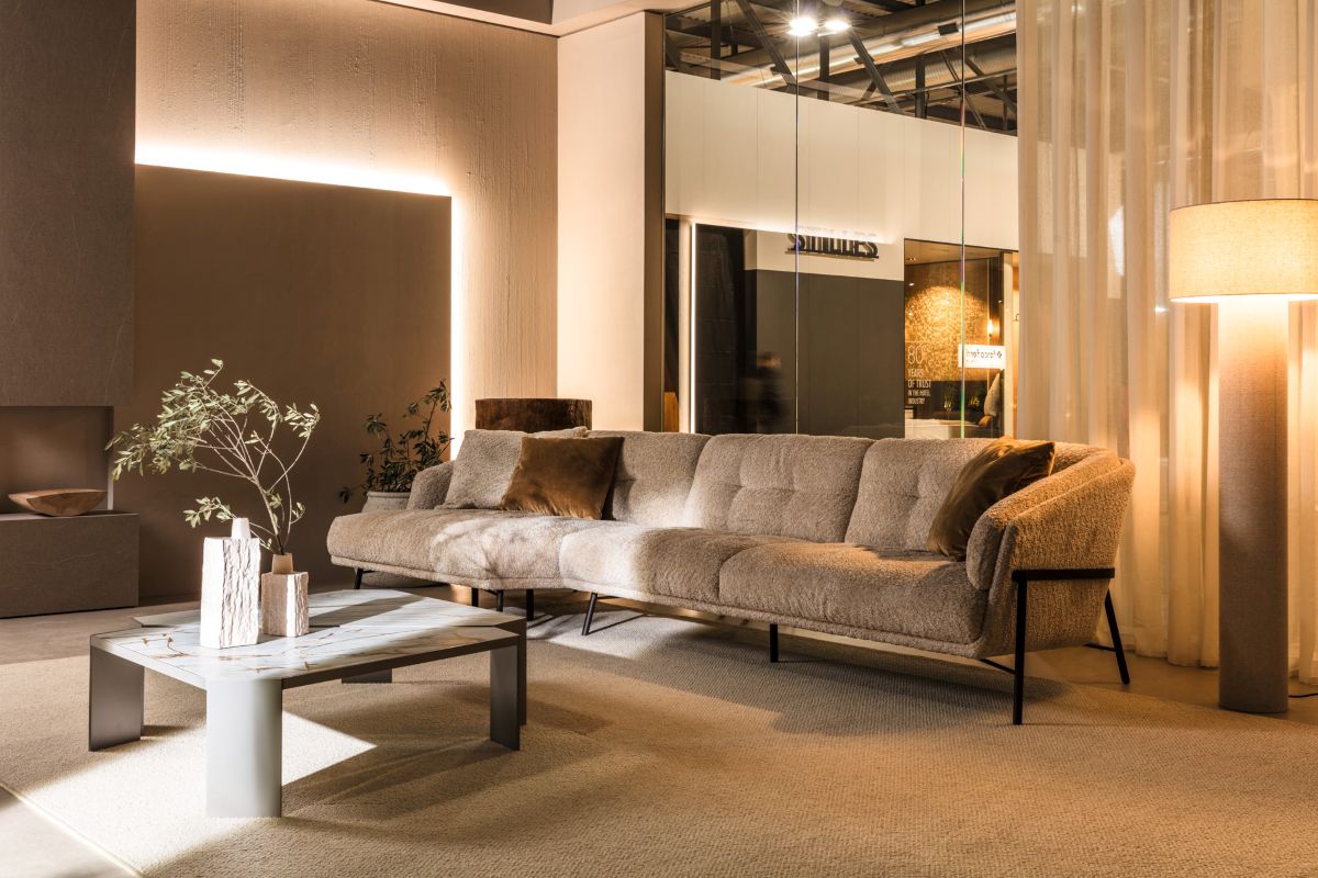 A beige Nicoline sofa setup at Milan Design Week 2025