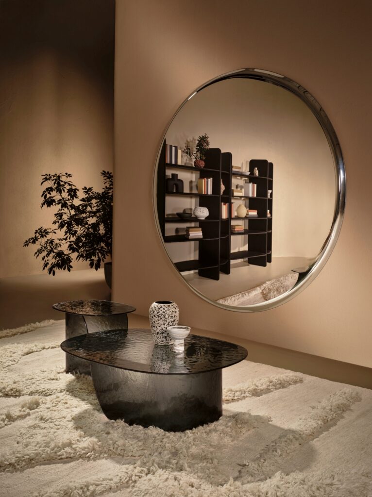 Italian living area with sofa and decorative elements