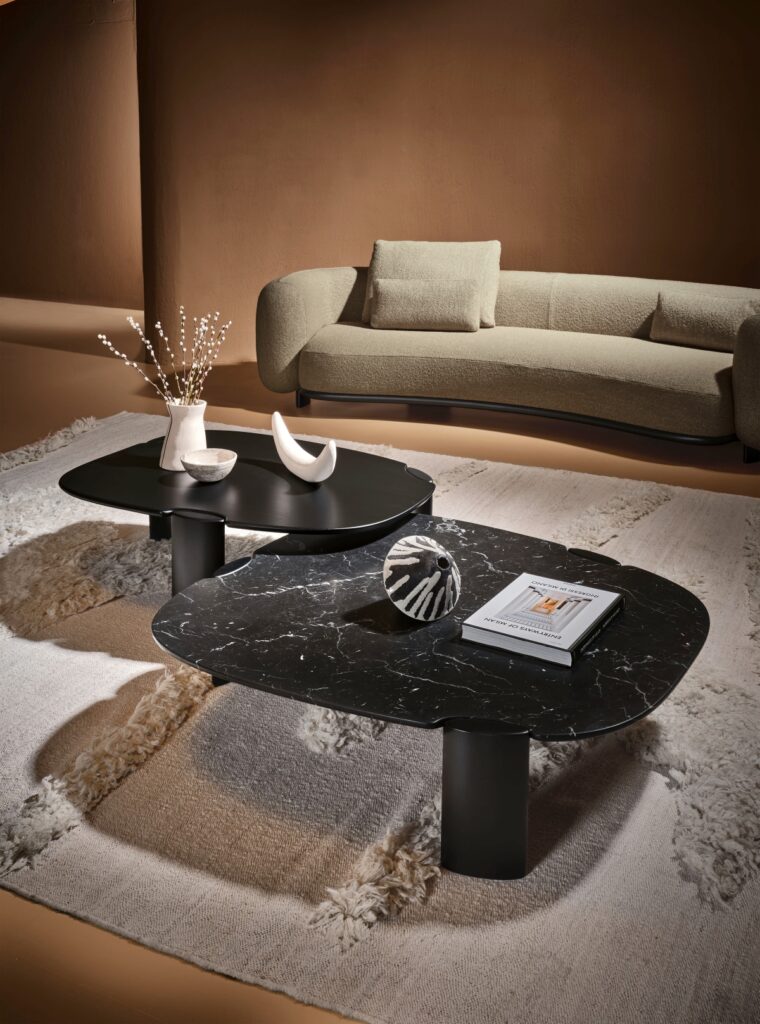 Italian living room with sofa and Italian floor lamp