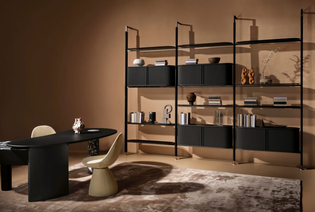 Modern apartment interior with Italian dining setting