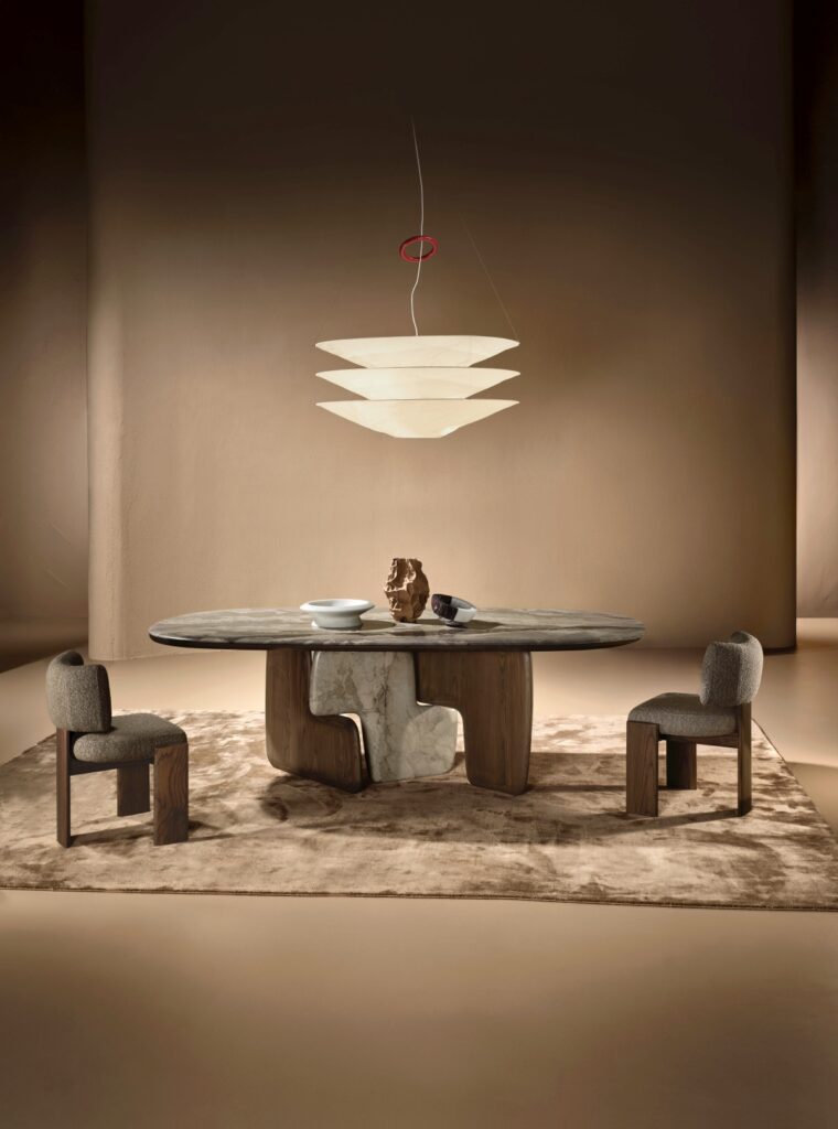 Modern Italian armchair in a corner of a room