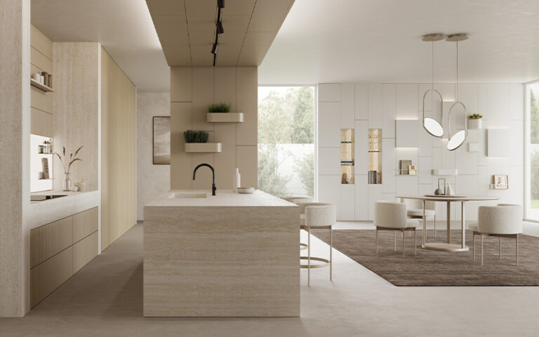 Minimalist beige and stone palette for modern living spaces.