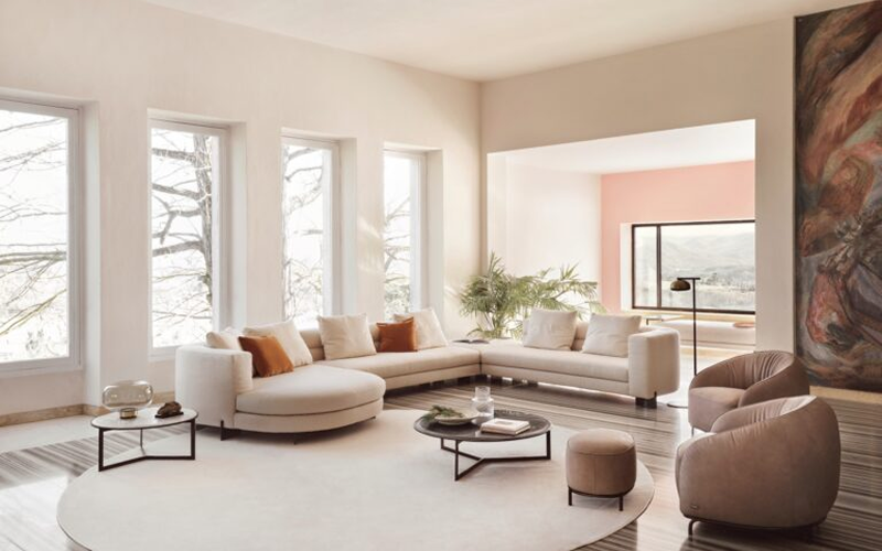 Colzani sectional sofa elevating a modern luxury living room.