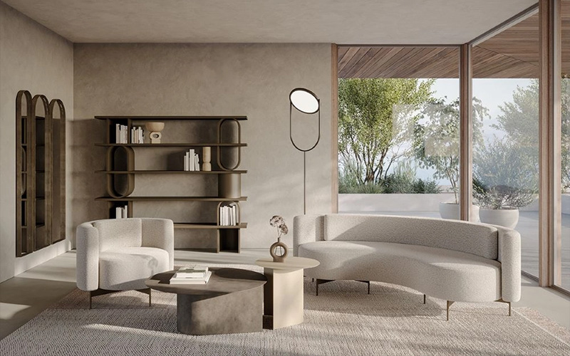 Colzani's lounge sofa set in a neutral and minimal tone